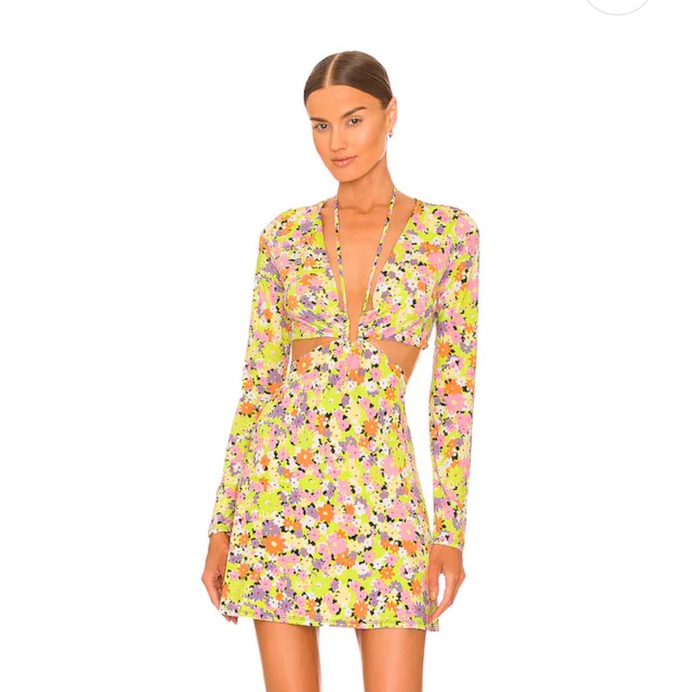 AFRM dress in neon floral